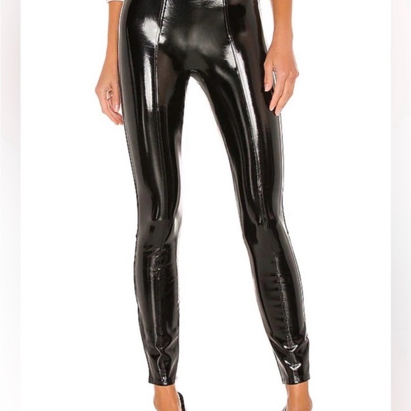 NWT SPANX Glossy Black Leggings Size Medium Tall - Picture 1 of 4